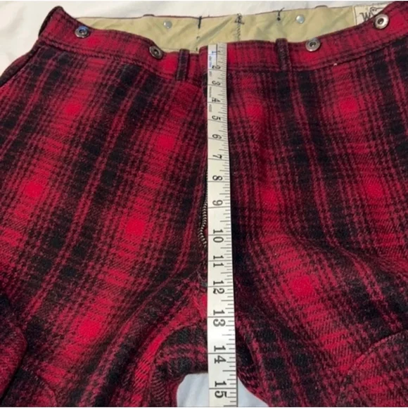Vintage 40s 50s Woolrich Red Plaid Hunting Pants Heavy Tweed Plaid Rare Htf